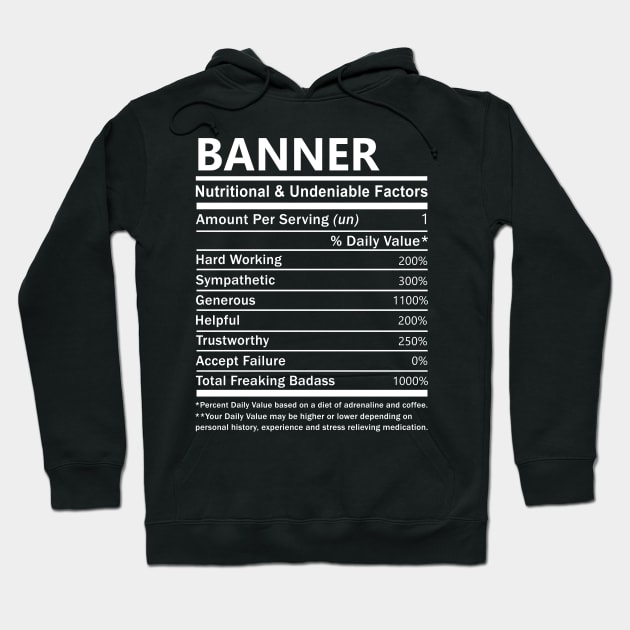 Banner Name T Shirt - Banner Nutritional and Undeniable Name Factors Gift Item Tee Hoodie by nikitak4um